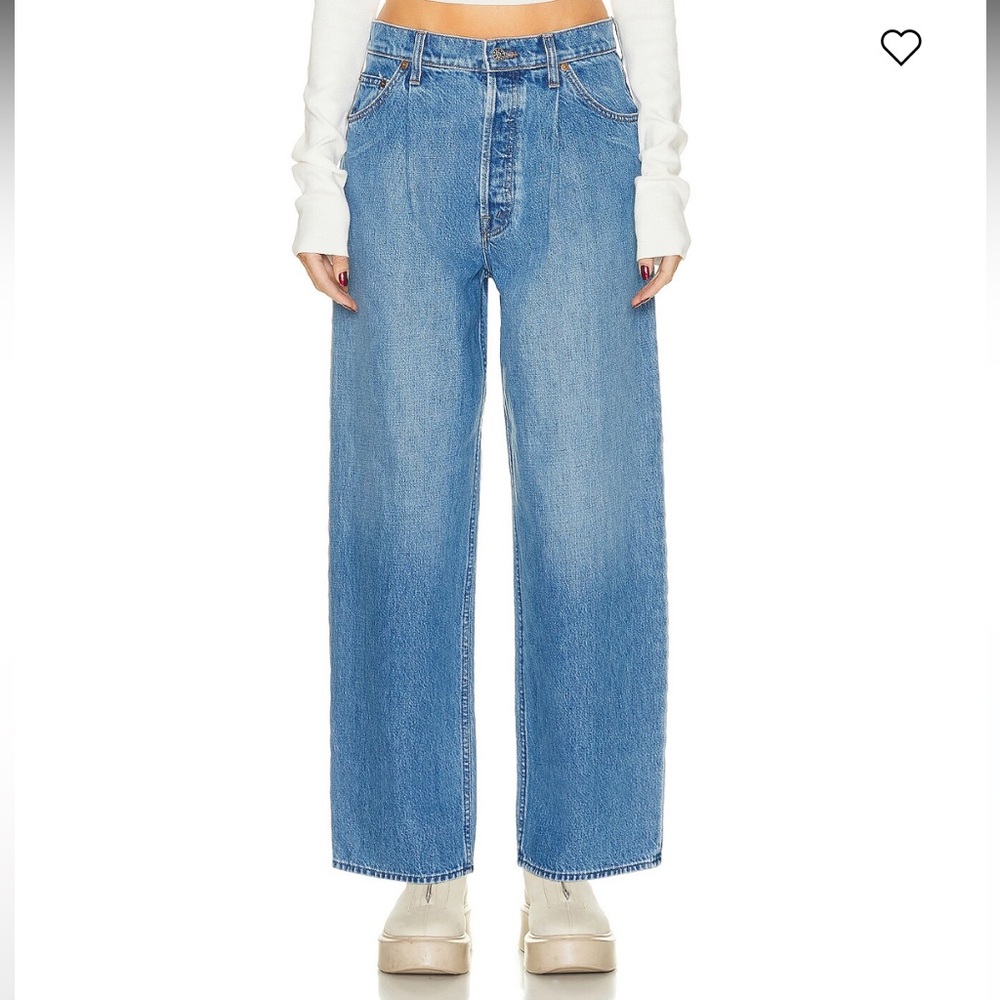 MOTHER Wide Leg Flare Jeans in Light Blue Denim